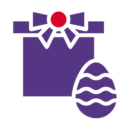gift egg icon solid red purple style easter illustration vector element and symbol perfect. Icon sign from modern collection for web.のイラスト素材
