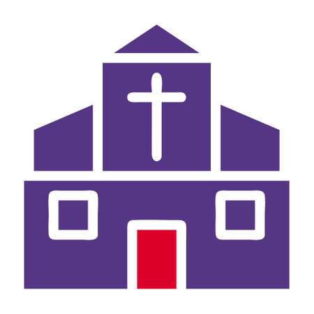 Cathedral icon solid red purple style easter illustration vector element and symbol perfect. Icon sign from modern collection for web.のイラスト素材