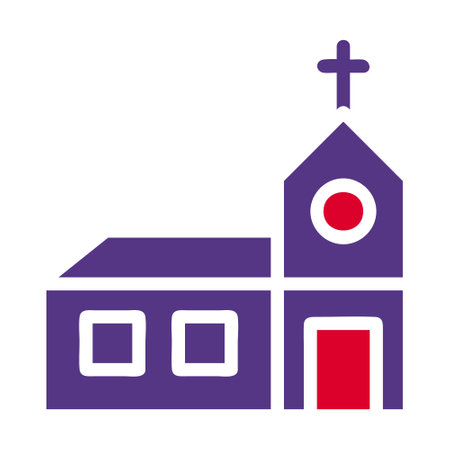 Cathedral icon solid red purple style easter illustration vector element and symbol perfect. Icon sign from modern collection for web.のイラスト素材