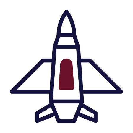 airplane icon duotone maroon navy military illustration vector army element and symbol perfect. Icon sign from modern collection for web.のイラスト素材