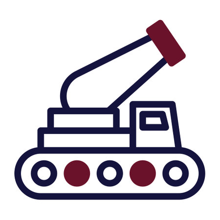 cannon icon duotone maroon navy military illustration vector army element and symbol perfect. Icon sign from modern collection for web.のイラスト素材