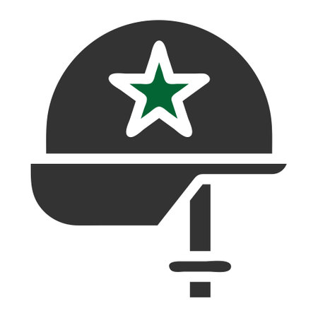 helmet icon solid grey green colour military illustration vector army element and symbol perfect. Icon sign from modern collection for web.のイラスト素材