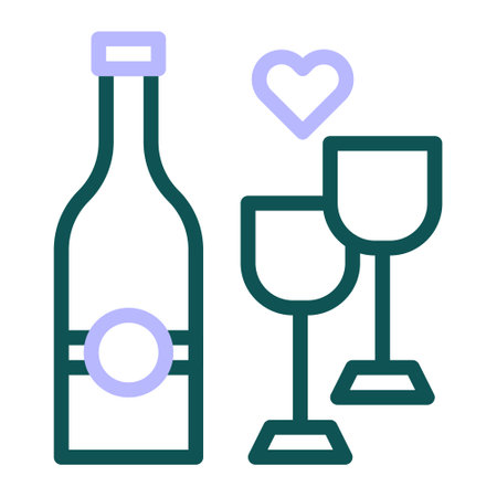 glass wine icon duocolor green purple colour easter illustration vector element and symbol perfect. Icon sign from modern collection for web.のイラスト素材