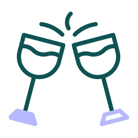 glass wine icon duocolor green purple colour easter illustration vector element and symbol perfect. Icon sign from modern collection for web.のイラスト素材