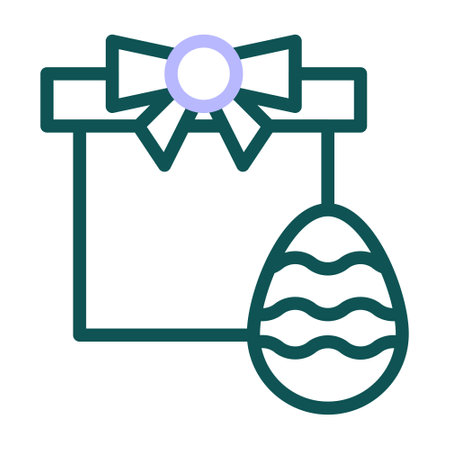 gift egg icon duocolor green purple colour easter illustration vector element and symbol perfect. Icon sign from modern collection for web.のイラスト素材