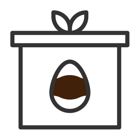 gift egg icon duotone grey brown colour easter illustration vector element and symbol perfect. Icon sign from modern collection for web.のイラスト素材