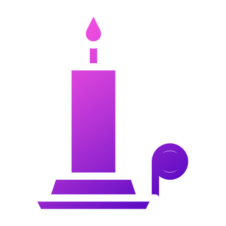 candle icon solid gradient purple pink colour easter illustration vector element and symbol perfect. Icon sign from modern collection for web.のイラスト素材