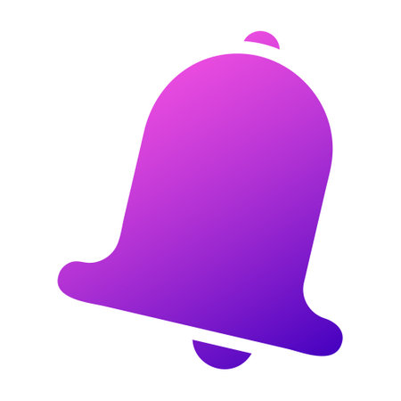 bell icon solid gradient purple pink colour easter illustration vector element and symbol perfect. Icon sign from modern collection for web.のイラスト素材