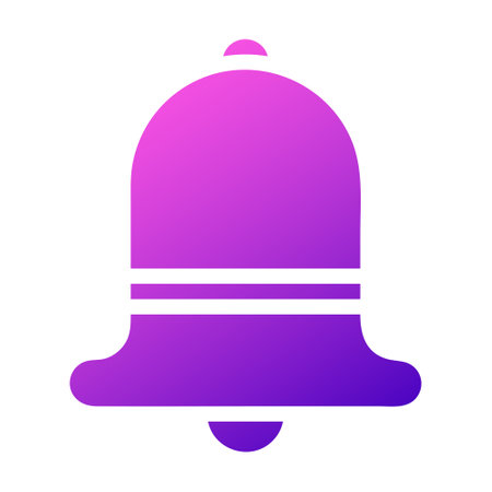 bell icon solid gradient purple pink colour easter illustration vector element and symbol perfect. Icon sign from modern collection for web.のイラスト素材