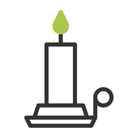 candle icon duotone grey green colour easter illustration vector element and symbol perfect. Icon sign from modern collection for web.のイラスト素材