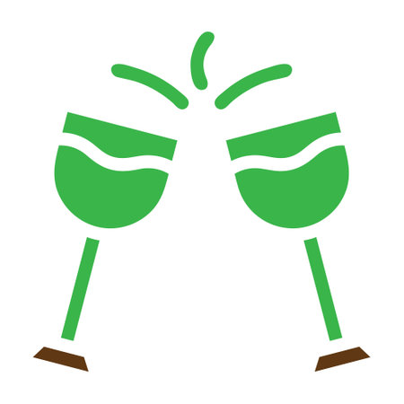 glass icon solid green brown colour easter illustration vector element and symbol perfect. Icon sign from modern collection for web.のイラスト素材