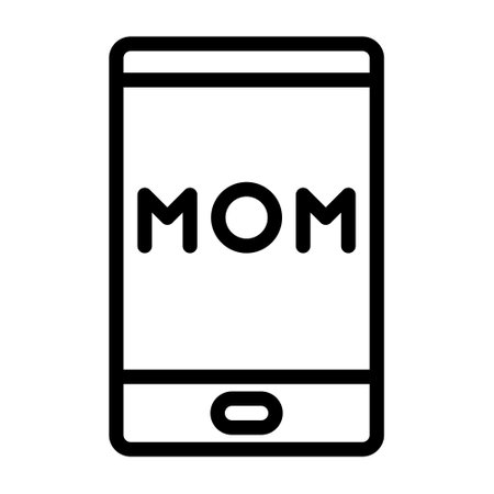 phone mom icon outline black colour mother day illustration vector element and symbol perfect.のイラスト素材