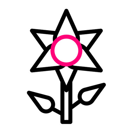 flower icon duocolor black pink colour mother day illustration vector element and symbol perfect.のイラスト素材