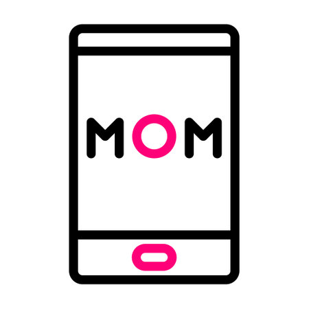 phone mom icon duocolor black pink colour mother day illustration vector element and symbol perfect.のイラスト素材