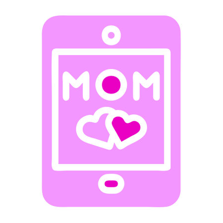 phone mom icon solid pink colour mother day illustration vector element and symbol perfect.のイラスト素材