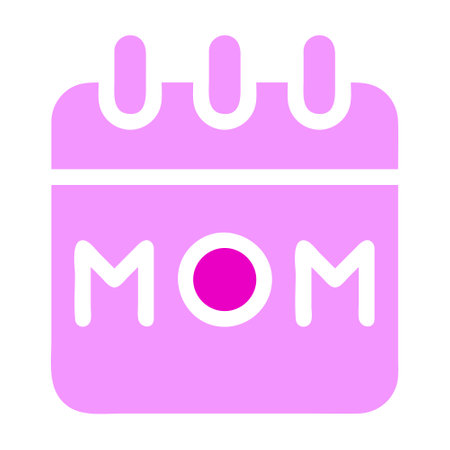calendar mom icon solid pink colour mother day illustration vector element and symbol perfect.のイラスト素材
