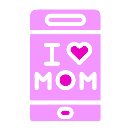 phone mom icon solid pink colour mother day illustration vector element and symbol perfect.のイラスト素材