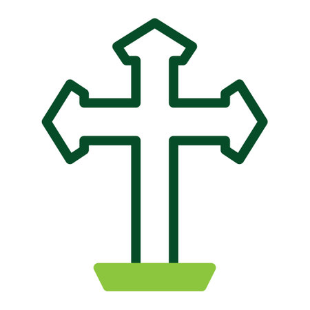 Salib icon duotone green colour easter illustration vector element and symbol perfect. Icon sign from modern collection for web.のイラスト素材