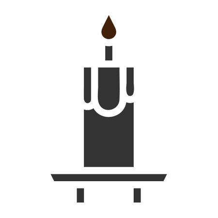 candle icon solid grey brown colour easter illustration vector element and symbol perfect. Icon sign from modern collection for web.のイラスト素材