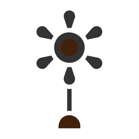 flower icon solid grey brown colour easter illustration vector element and symbol perfect. Icon sign from modern collection for web.のイラスト素材