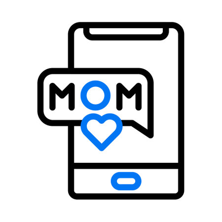 phone mom icon duocolor blue black colour mother day illustration vector element and symbol perfect.のイラスト素材