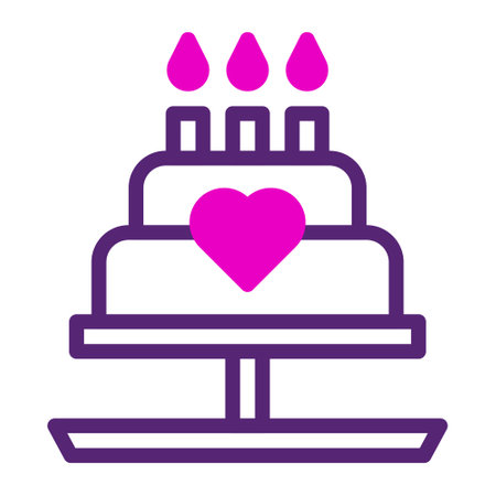 cake icon duotone pink purple colour mother day illustration vector element and symbol perfect.のイラスト素材