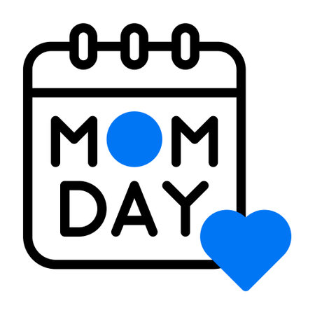 calendar icon duotone blue black colour mother day illustration vector element and symbol perfect.のイラスト素材