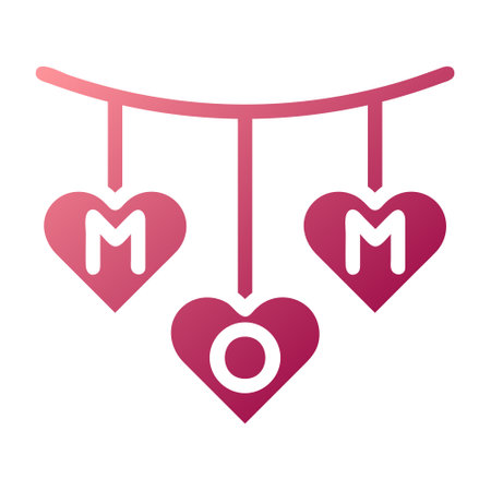 decoration icon solid gradient red colour mother day illustration vector element and symbol perfect.のイラスト素材