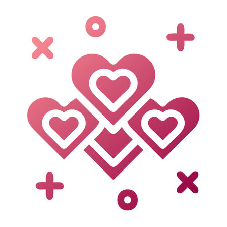 decoration icon solid gradient red colour mother day illustration vector element and symbol perfect.のイラスト素材