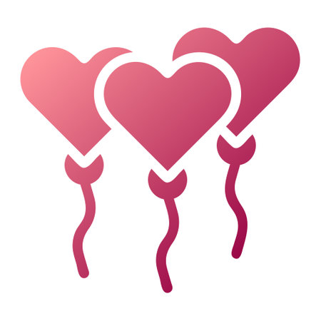 balloon cake icon solid gradient red colour mother day illustration vector element and symbol perfect.のイラスト素材