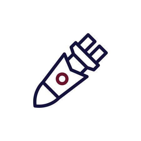 Rocket icon duocolor maroon navy colour military vector army element and symbol perfect.のイラスト素材