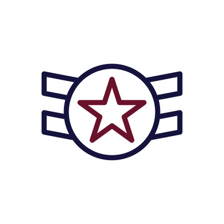 Badge icon duocolor maroon navy colour military vector army element and symbol perfect.のイラスト素材