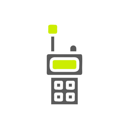 Walkie Talkie icon solid grey vibrant green colour military vector army element and symbol perfect.のイラスト素材