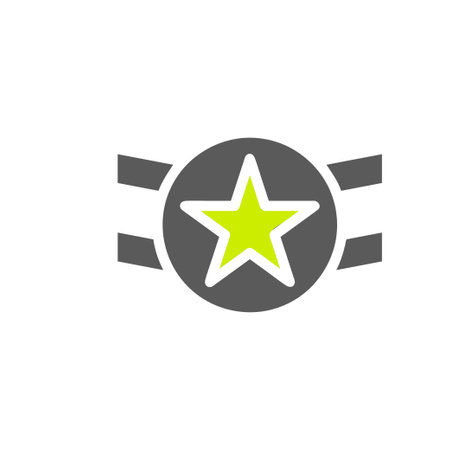 Badge icon solid grey vibrant green colour military vector army element and symbol perfect.