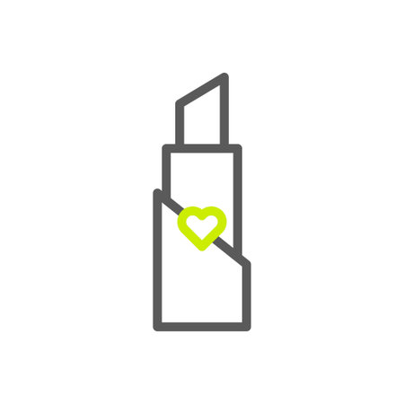 Lipstick love icon duocolor green grey colour mother day illustration vector element and symbol perfect.のイラスト素材
