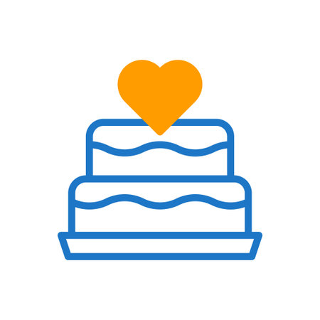 Cake icon duotone blue orange colour mother day illustration vector element and symbol perfect.のイラスト素材