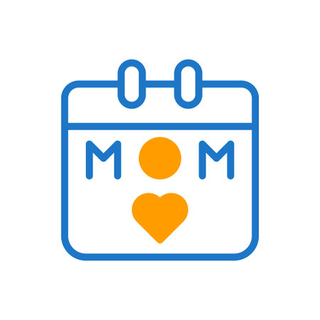Calendar mom icon duotone blue orange colour mother day illustration vector element and symbol perfect.のイラスト素材
