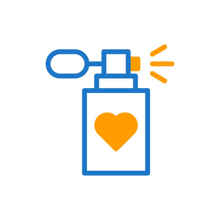 Perfume love icon duotone blue orange colour mother day illustration vector element and symbol perfect.のイラスト素材