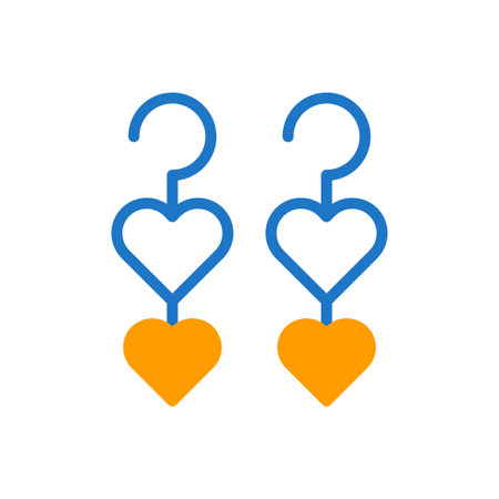 Earring love icon duotone blue orange colour mother day illustration vector element and symbol perfect.のイラスト素材