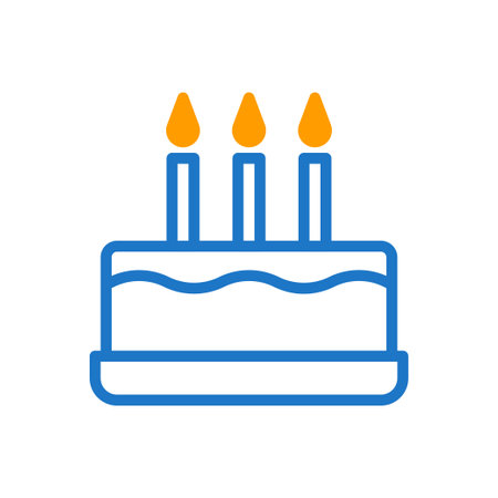 Cake icon duotone blue orange colour mother day illustration vector element and symbol perfect.のイラスト素材