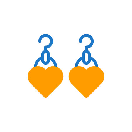 Earring love icon duotone blue orange colour mother day illustration vector element and symbol perfect.のイラスト素材