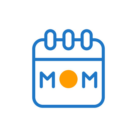 Calendar mom icon duotone blue orange colour mother day illustration vector element and symbol perfect.のイラスト素材