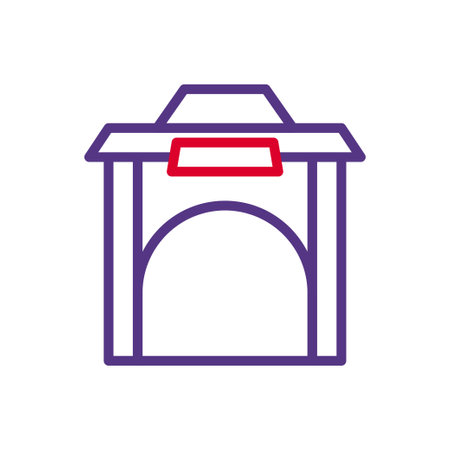 Arch icon duocolor red purple colour chinese new year vector element and symbol perfect.のイラスト素材