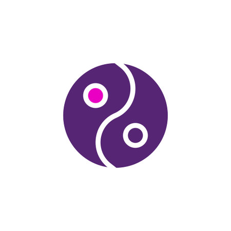Yin and yang icon solid purple pink colour chinese new year vector element and symbol perfect.のイラスト素材