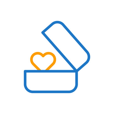 Ring love icon duocolor blue orange style valentine illustration vector element and symbol perfect.のイラスト素材