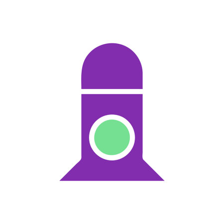 Rocket icon solid purple green colour universe vector element and symbol perfect.のイラスト素材