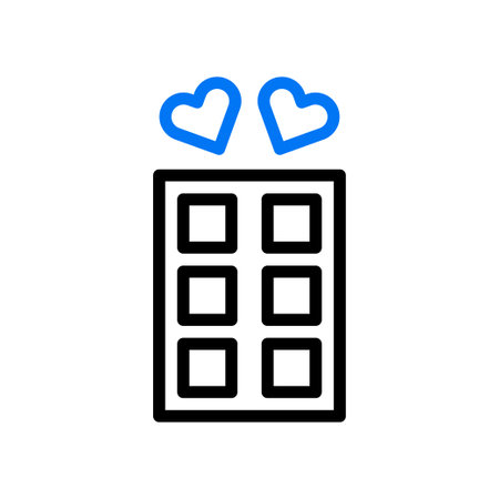 Chocolate love icon duocolor blue black style valentine illustration vector element and symbol perfect.のイラスト素材