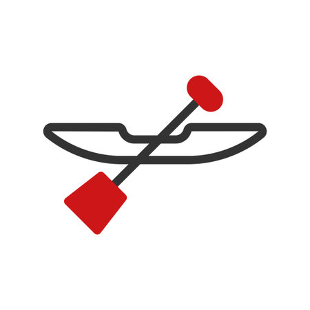 Canoe icon duotone red black colour sport illustration vector element and symbol perfect.のイラスト素材
