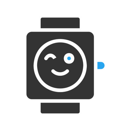 Smartwatch icon solid blue black colour sport illustration vector element and symbol perfect.のイラスト素材