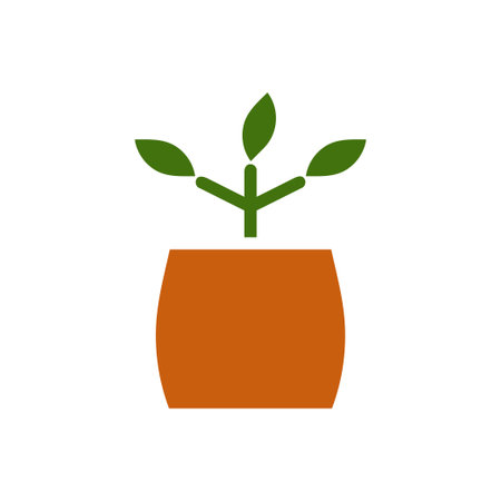 Plant icon solid brown green colour illustration vector element and symbol perfect.のイラスト素材